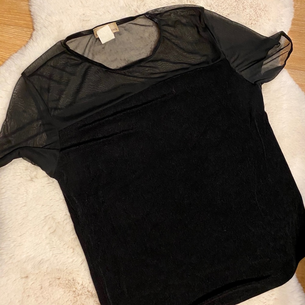 Black Shirt with Sheer Top